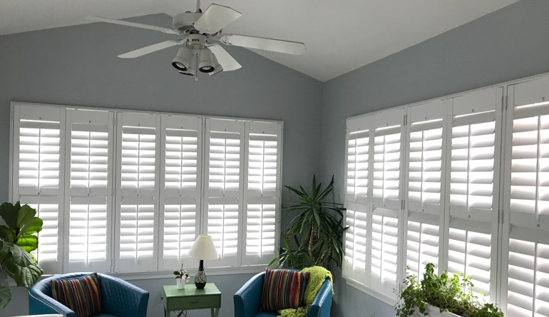 Philadelphia sunroom with fan and shutters